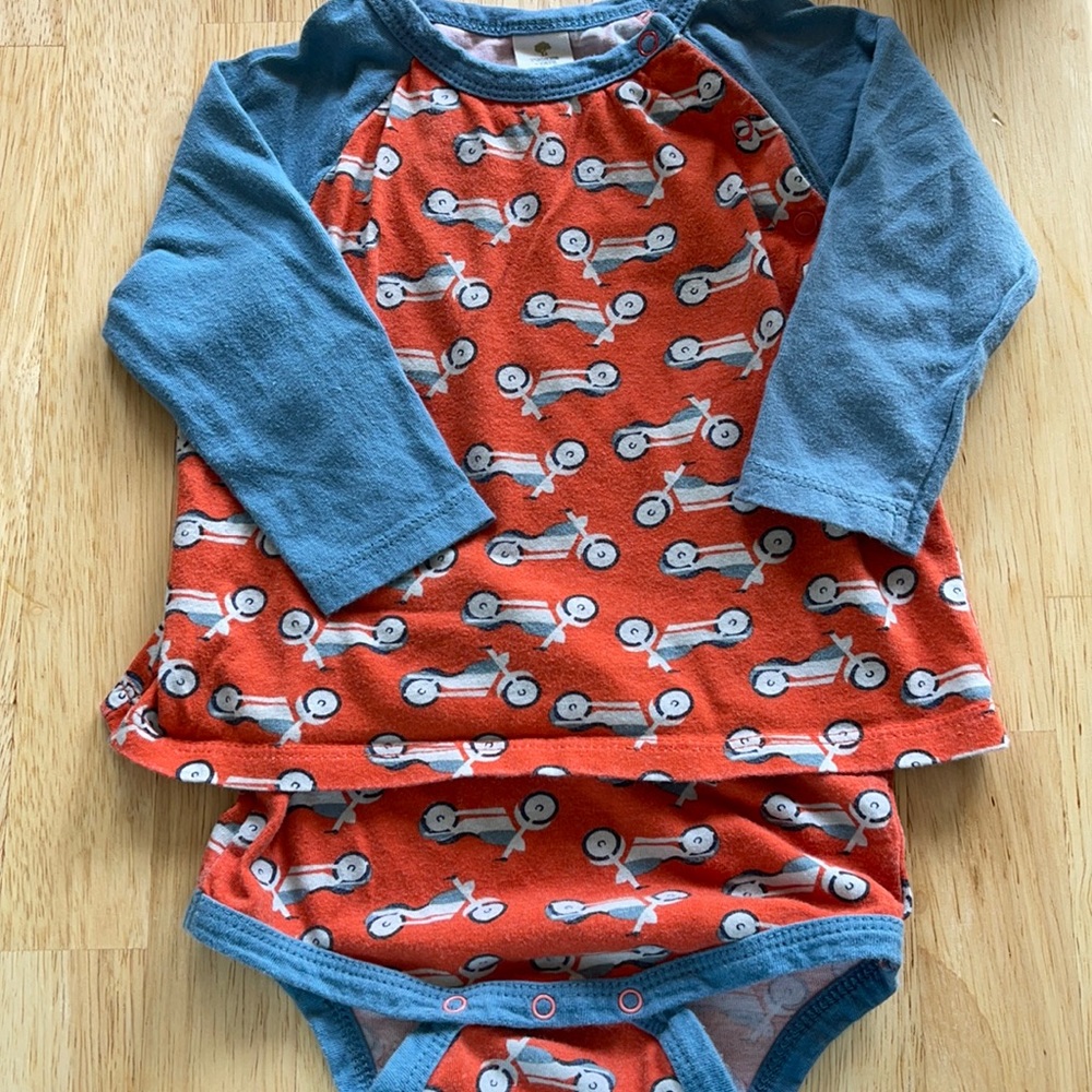 Tucker + Tate motorcycle print onesie